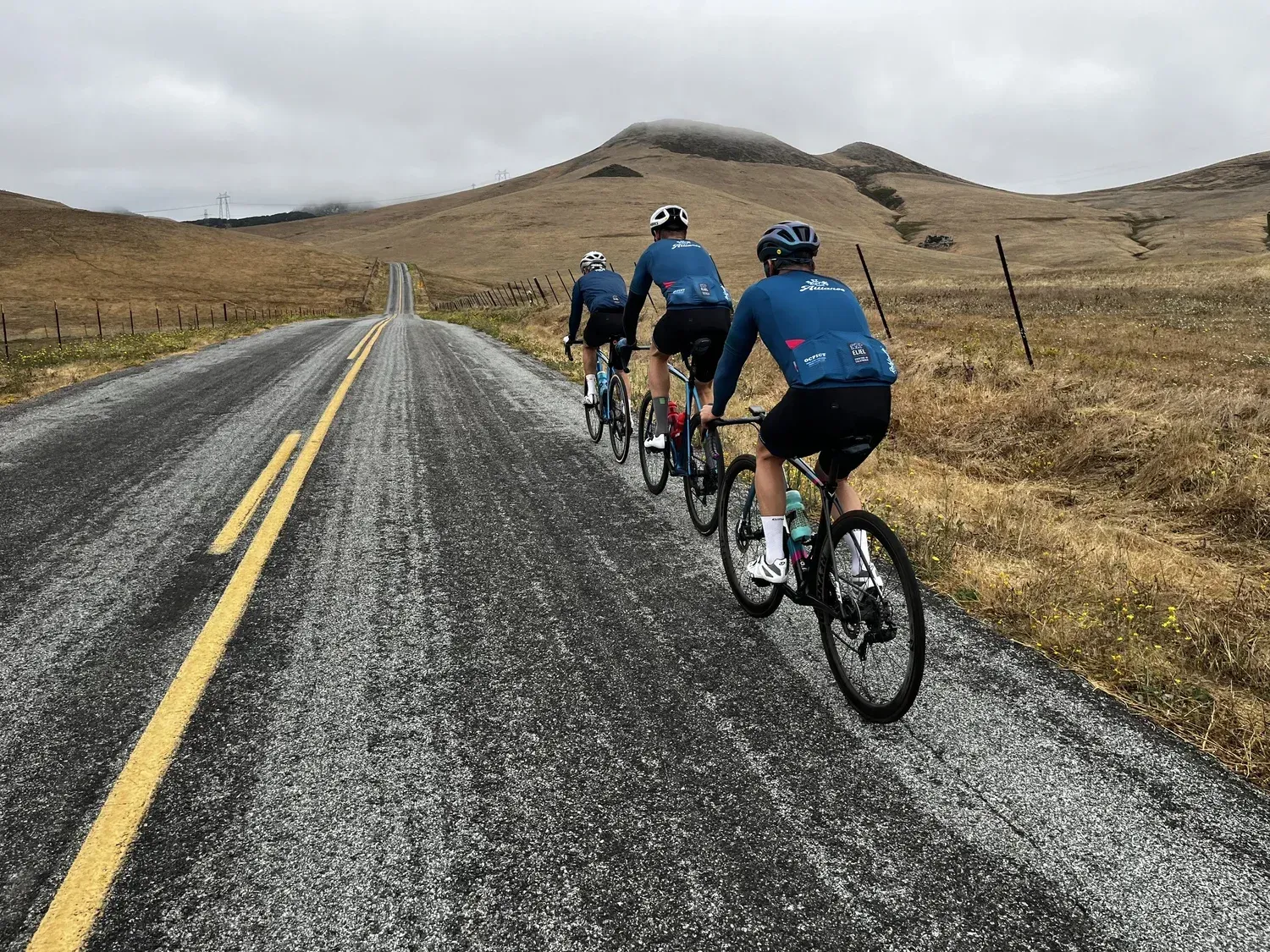 Group ride on an open road
