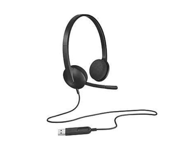 Logitech H340 USB Computer Headset with Noise-Cancelling Mic Black