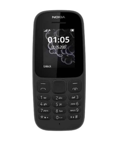 Nokia 105 DS Dual SIM Feature Phone with Long Battery Life - Black