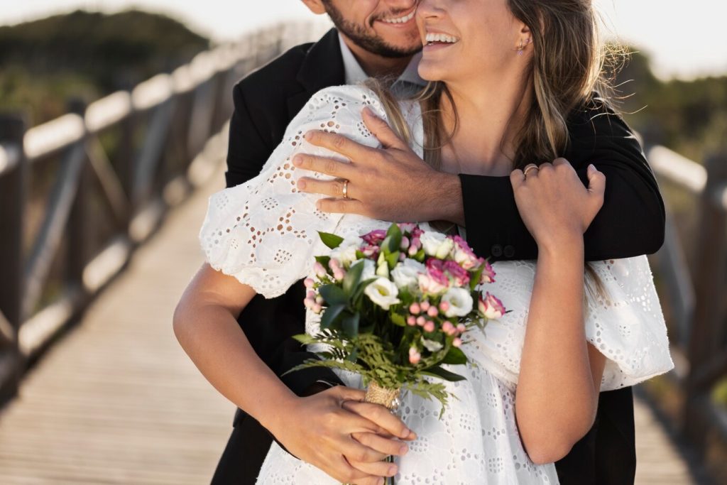 Couple happy before the wedding