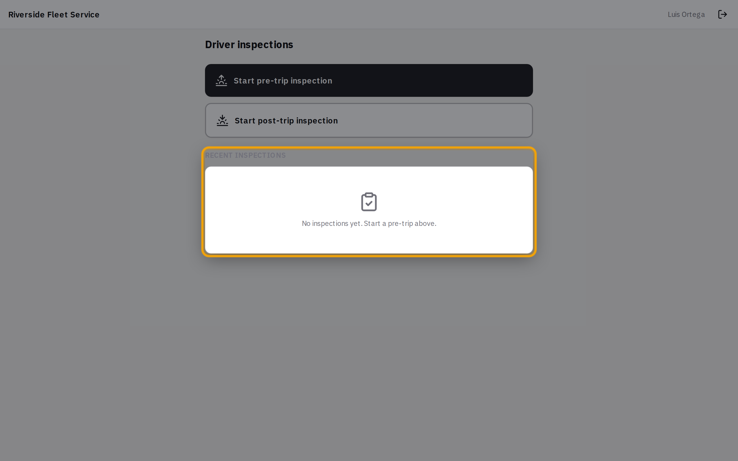 The shop DVIR detail page showing a defect with an Out of service tag and the Resolve control expanded with a resolution notes field