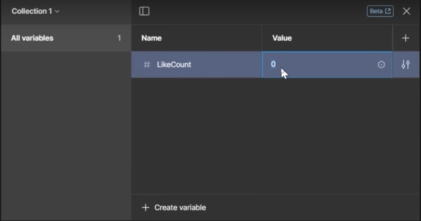 Set Variables Step 1