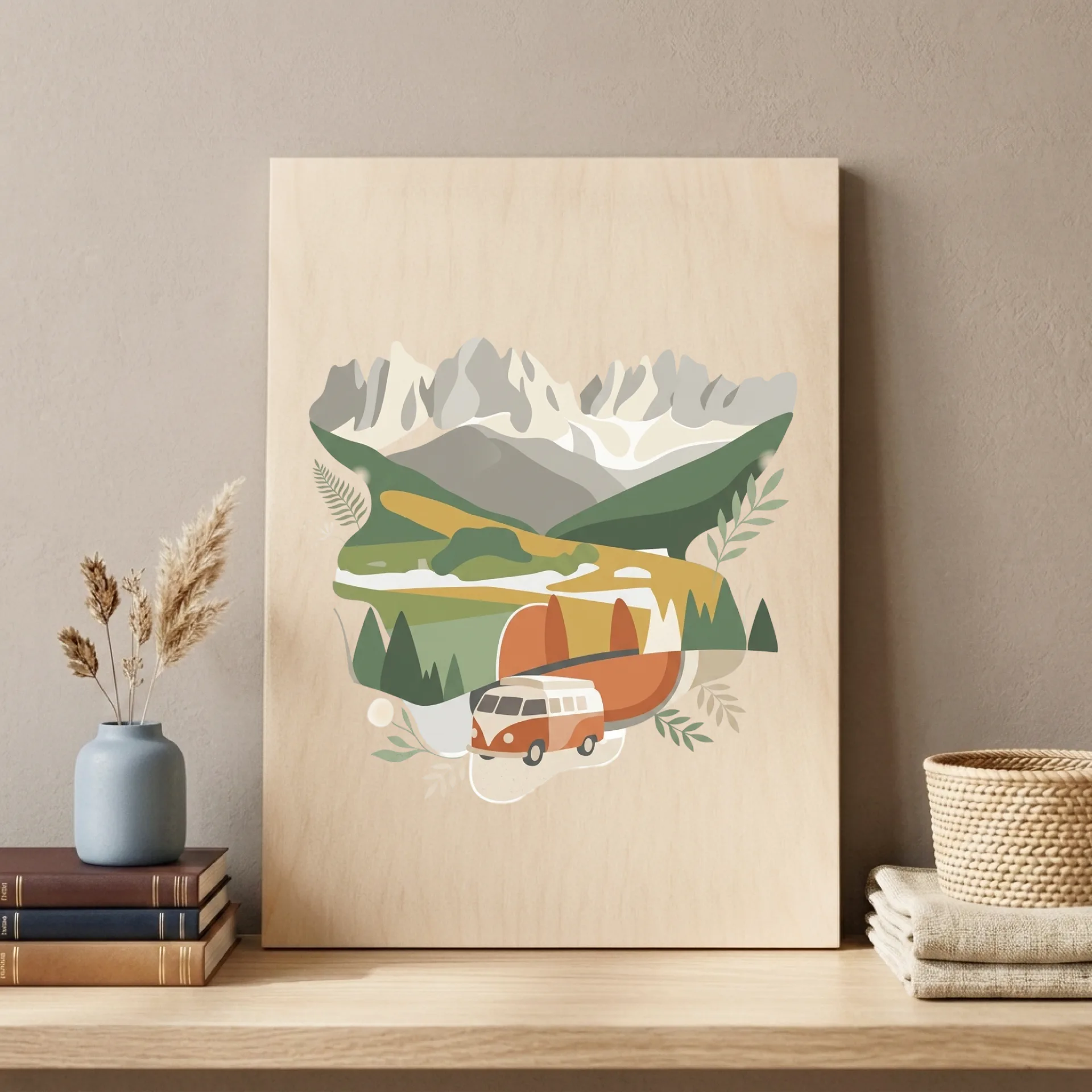 Natural Maple Wood Print