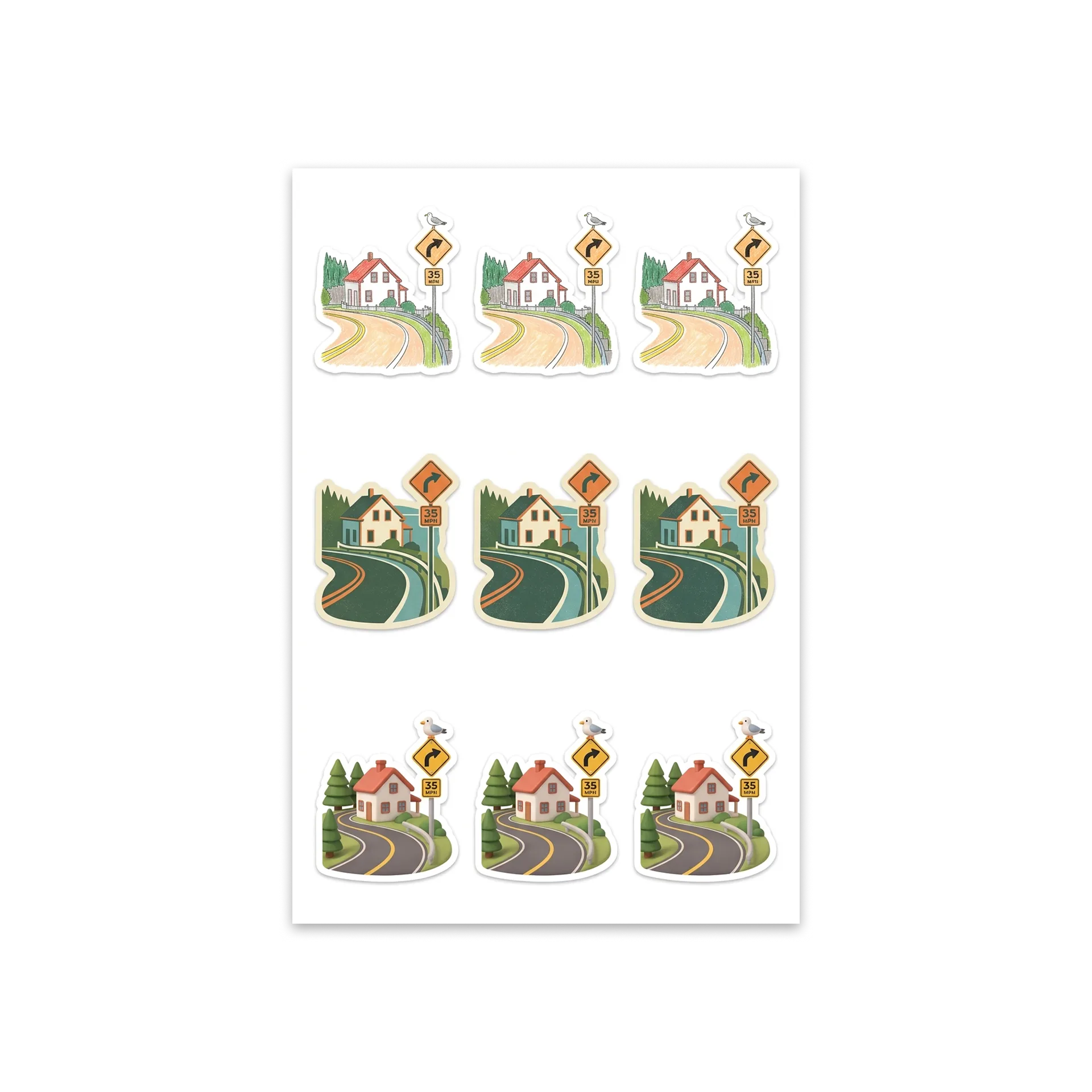 Artful Kiss-Cut Sticker Sheet alternate view