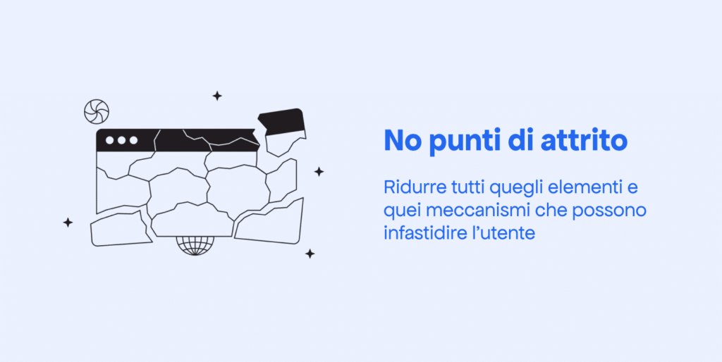 UX punti di attrito sito web