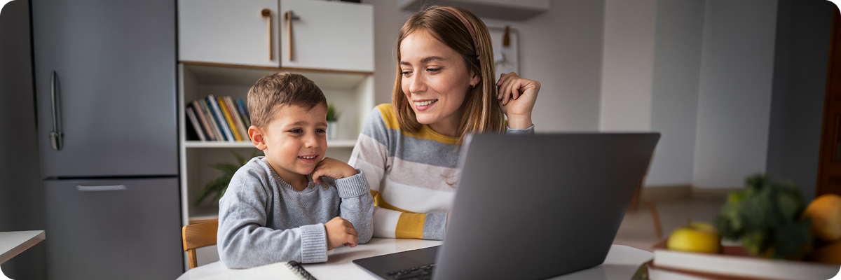 Child learning at home