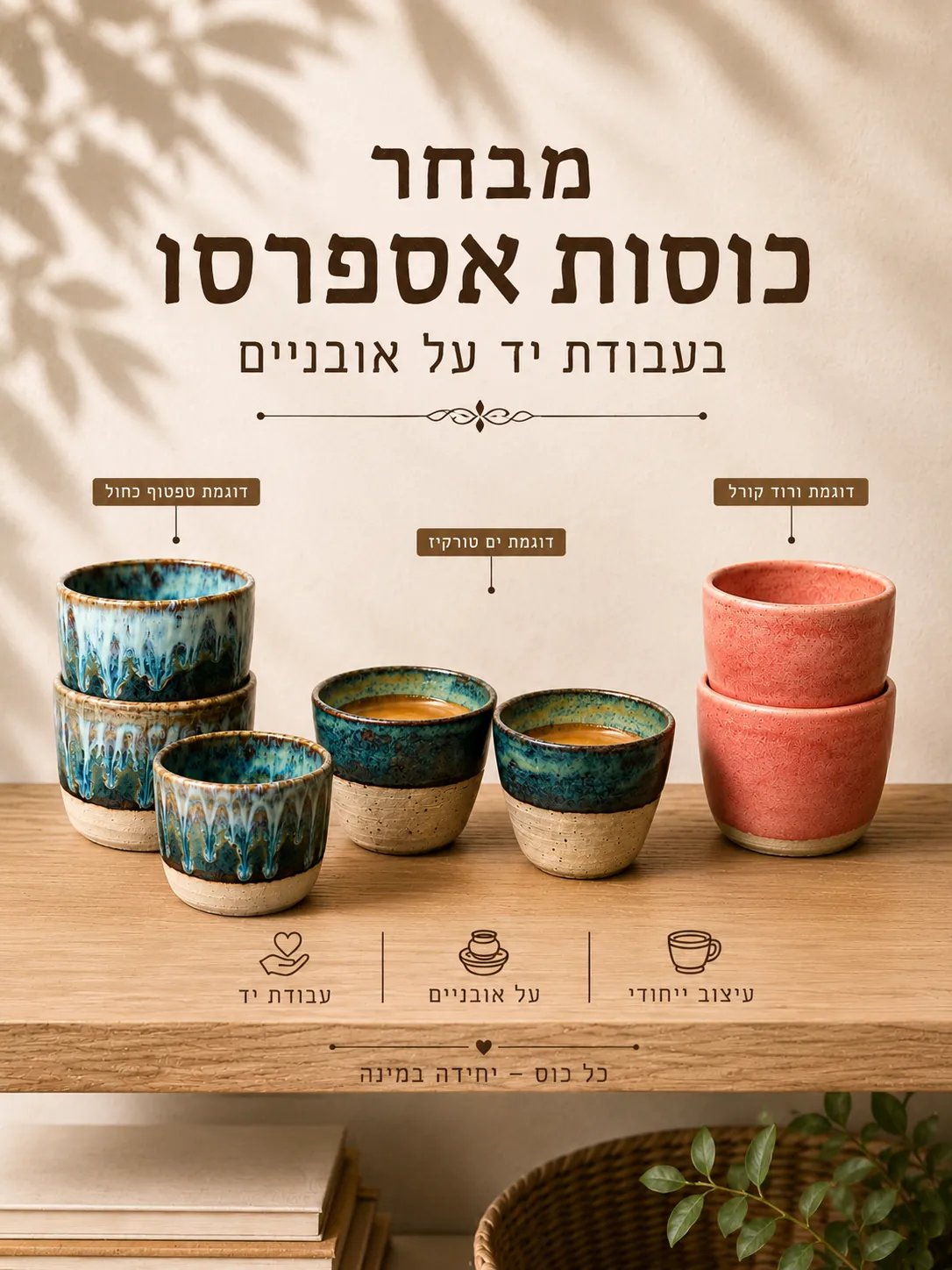 מבחר כוסות קרמיקה אספרסו