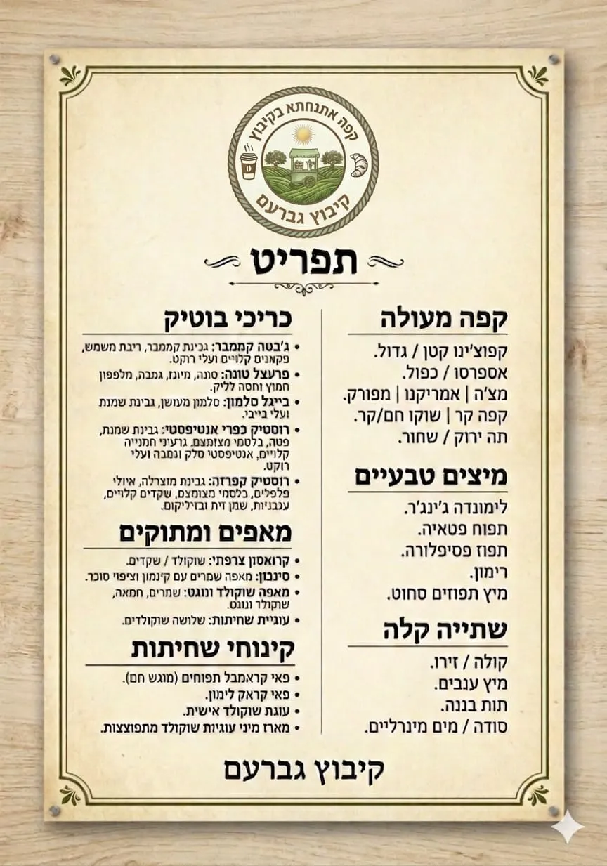 קפה אתנחתא בקיבוץ