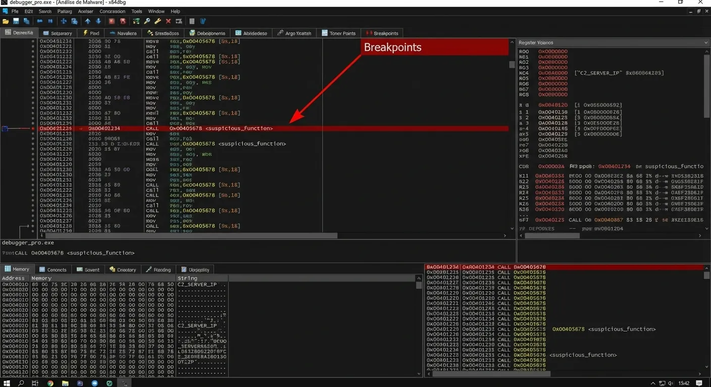 Análise de código malware debugger