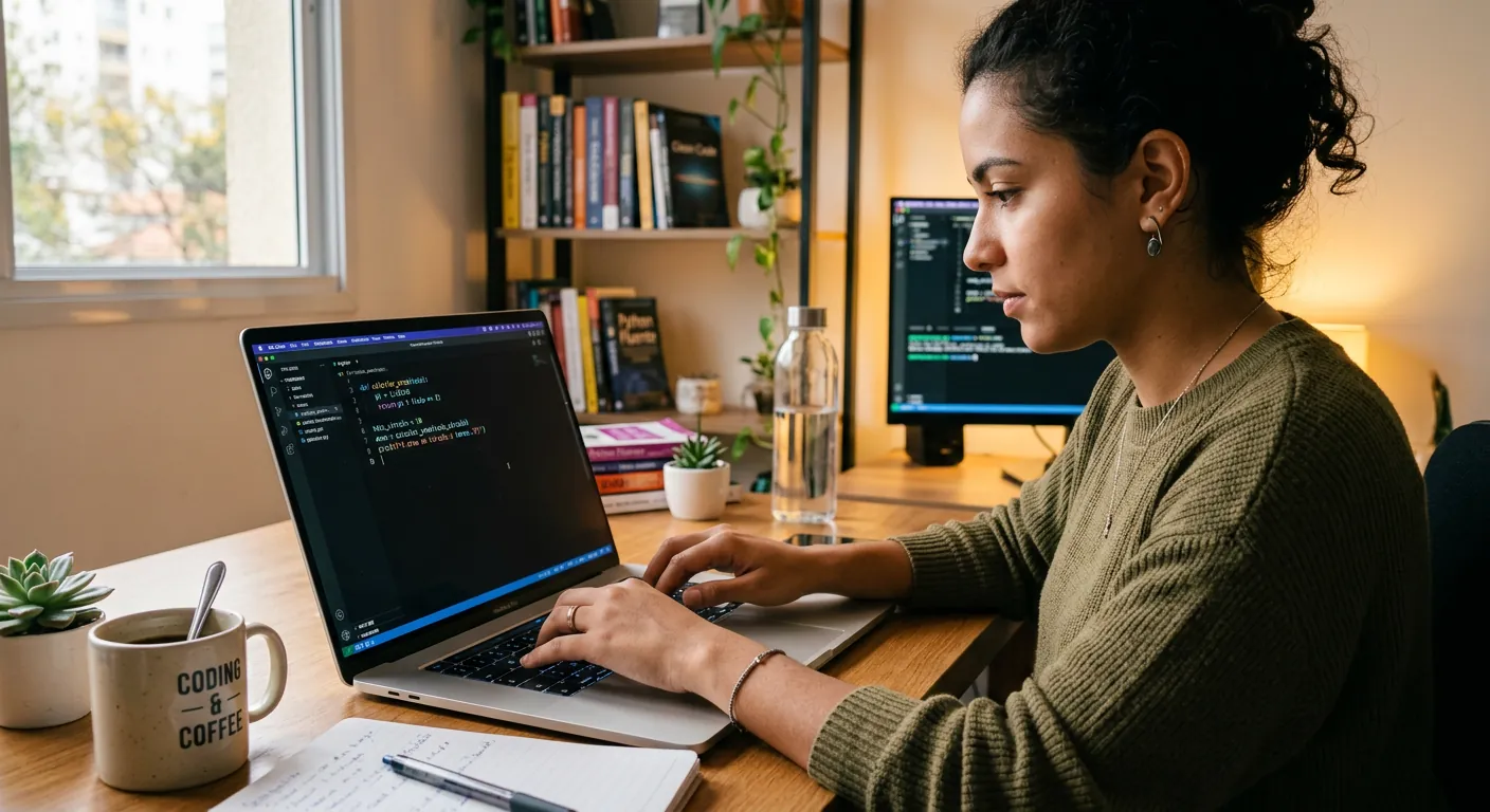 Desenvolvedor programando em Python