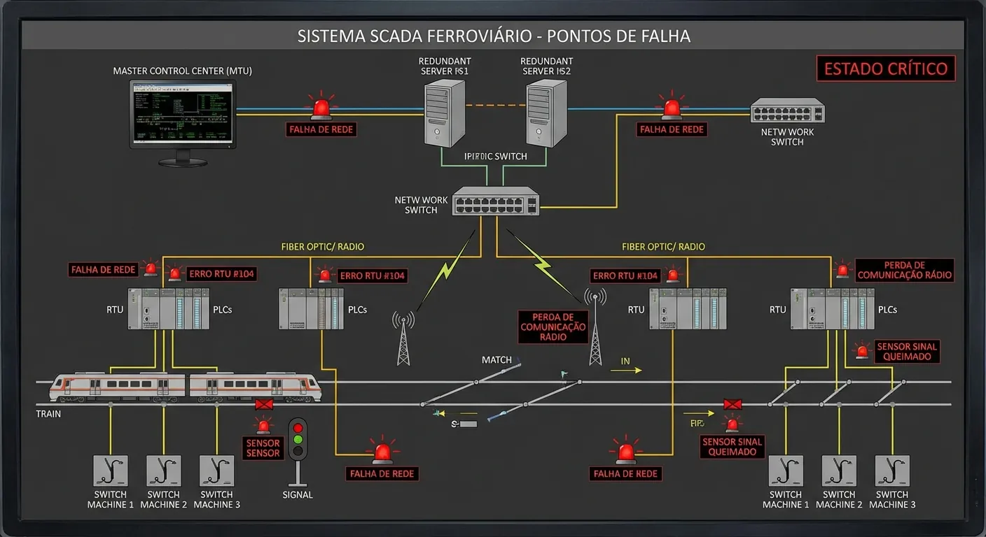 Diagrama de vulnerabilidades SCADA em transportes
