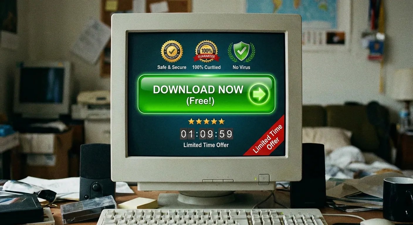 Isca digital em site de download