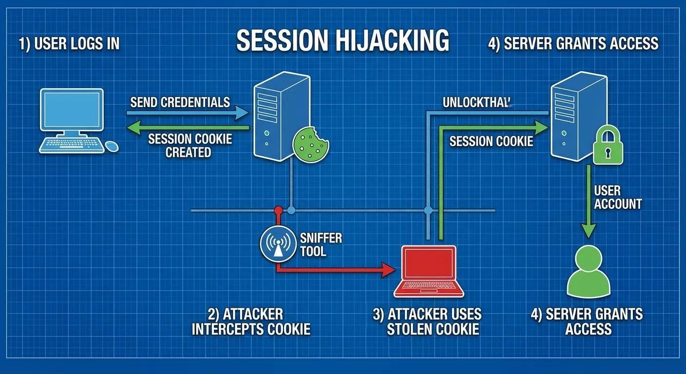 Esquema Técnico Session Hijacking Cookies