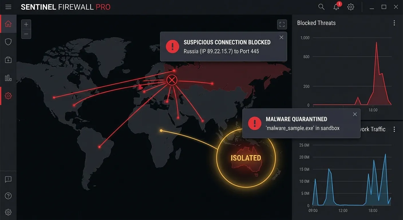Firewall Bloqueio Malware Segurança