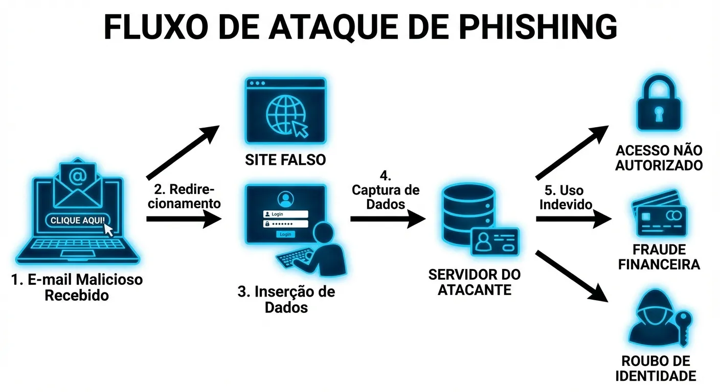 Fluxo de ataque de Phishing em E-commerce