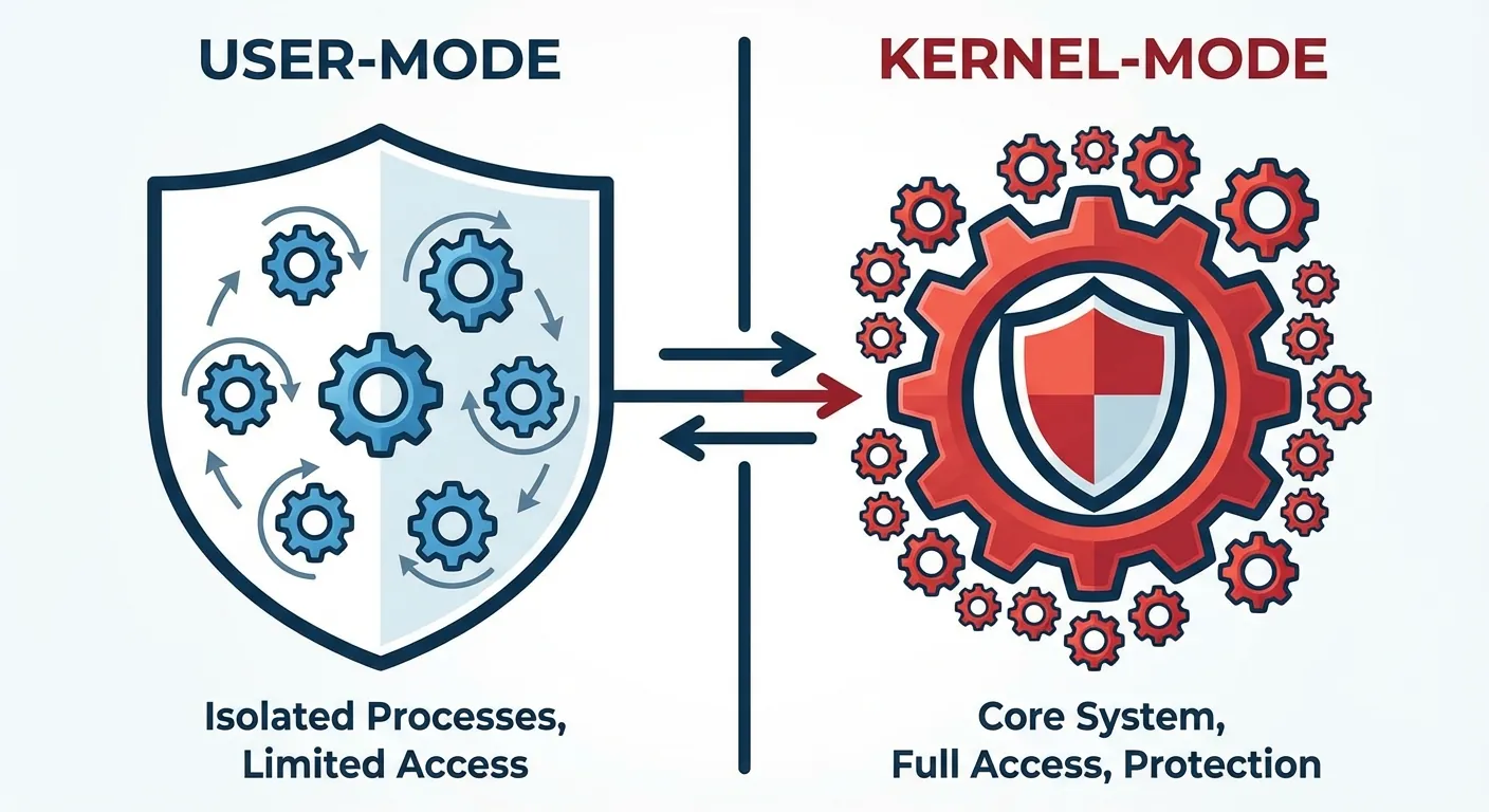 Diferença User-mode vs Kernel-mode