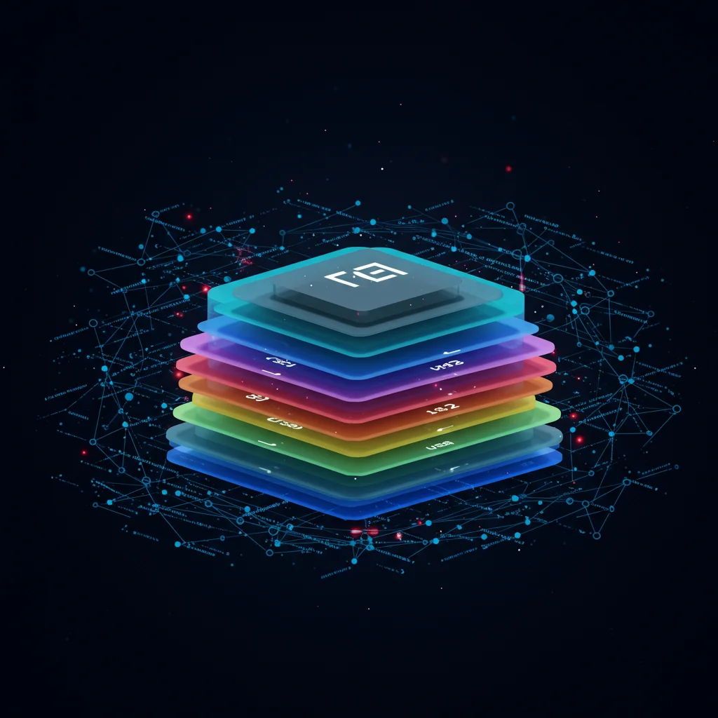Diagrama ilustrando a estrutura de uma rede neural com nós e conexões, representando o core do processamento de dados no TensorFlow para modelos de Inteligência Artificial.