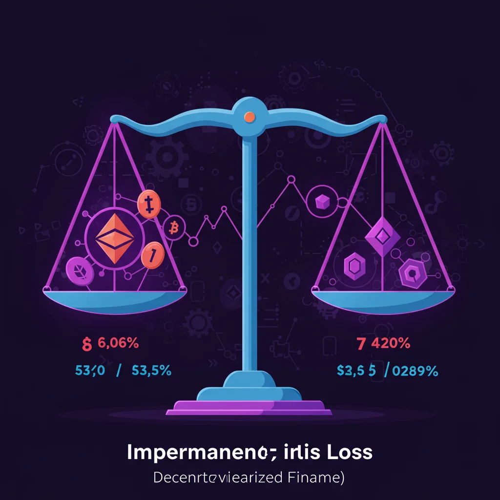 Ilustração representando a perda impermanente em um pool de liquidez.
