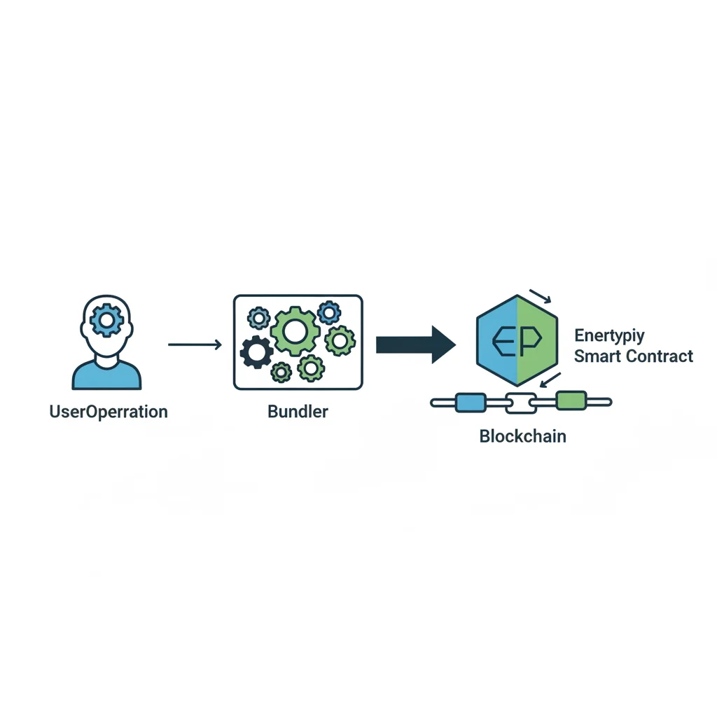 Diagrama simplificado do funcionamento do ERC-4337 para a Abstração de Conta na Ethereum.
