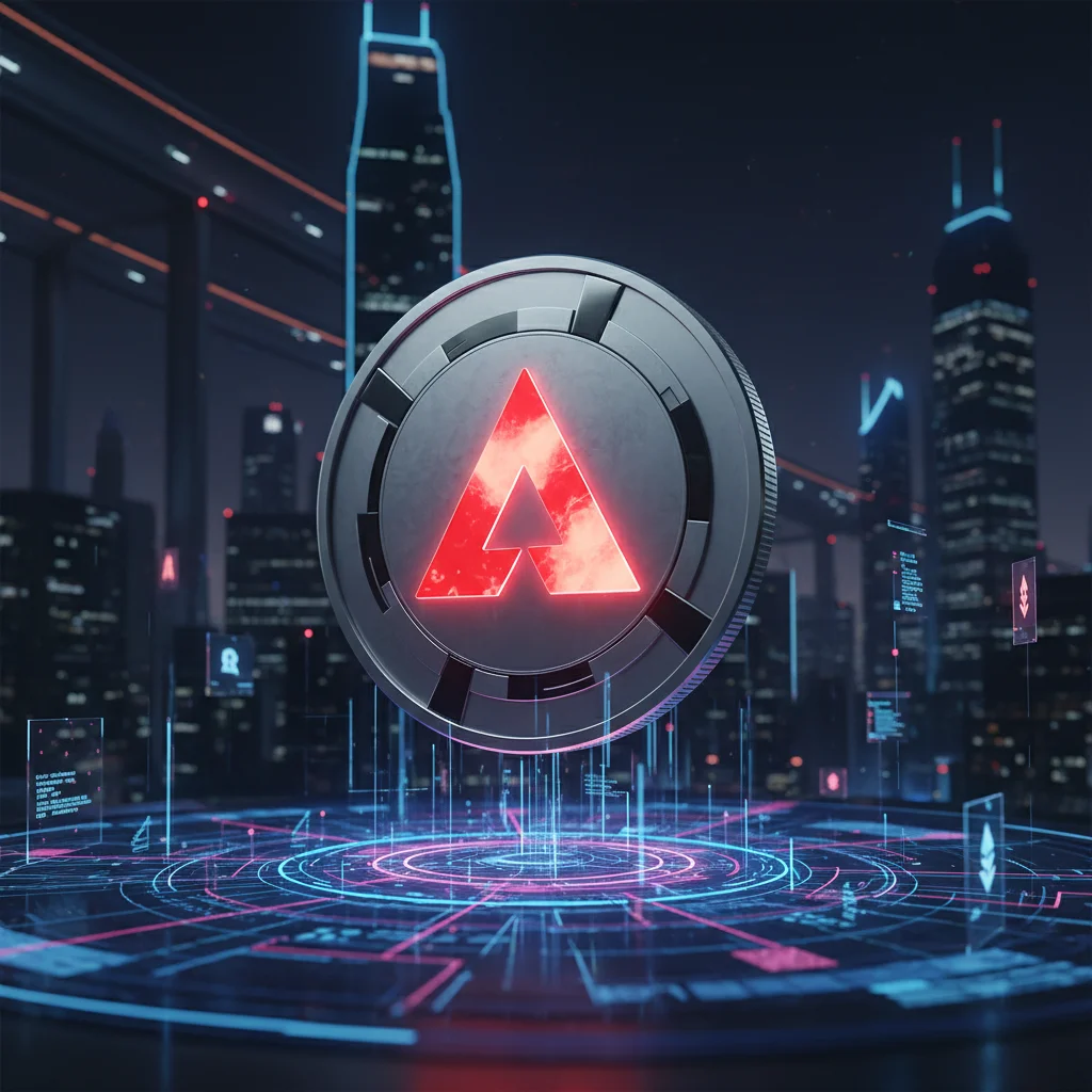 Ilustração do token AVAX, a criptomoeda nativa da rede Avalanche.