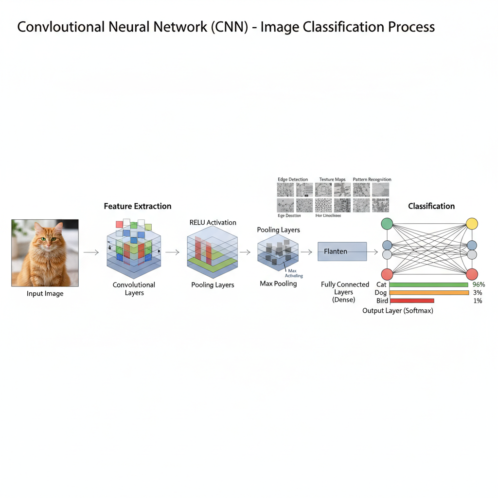 Rede neural convolucional classificando imagem de um gato