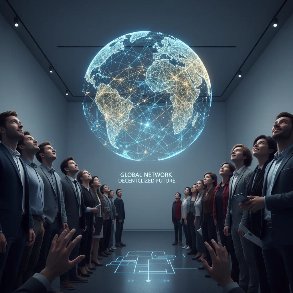 Ilustração do que é um Bitcoiner, representando a comunidade global e descentralizada do Bitcoin.