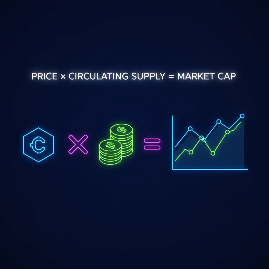 Fórmula da Capitalização de Mercado em criptomoedas.