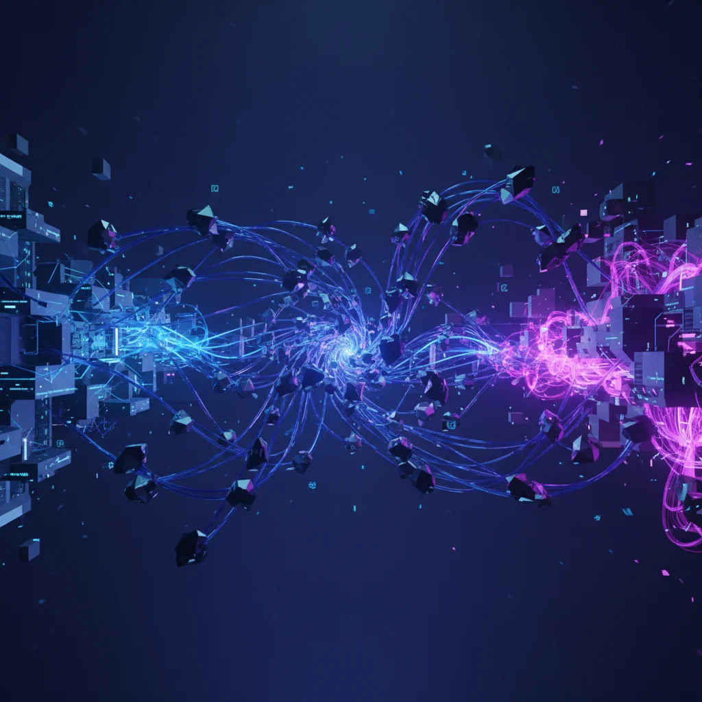 Ilustração de Darknodes conectando diferentes blockchains de forma segura e anônima.