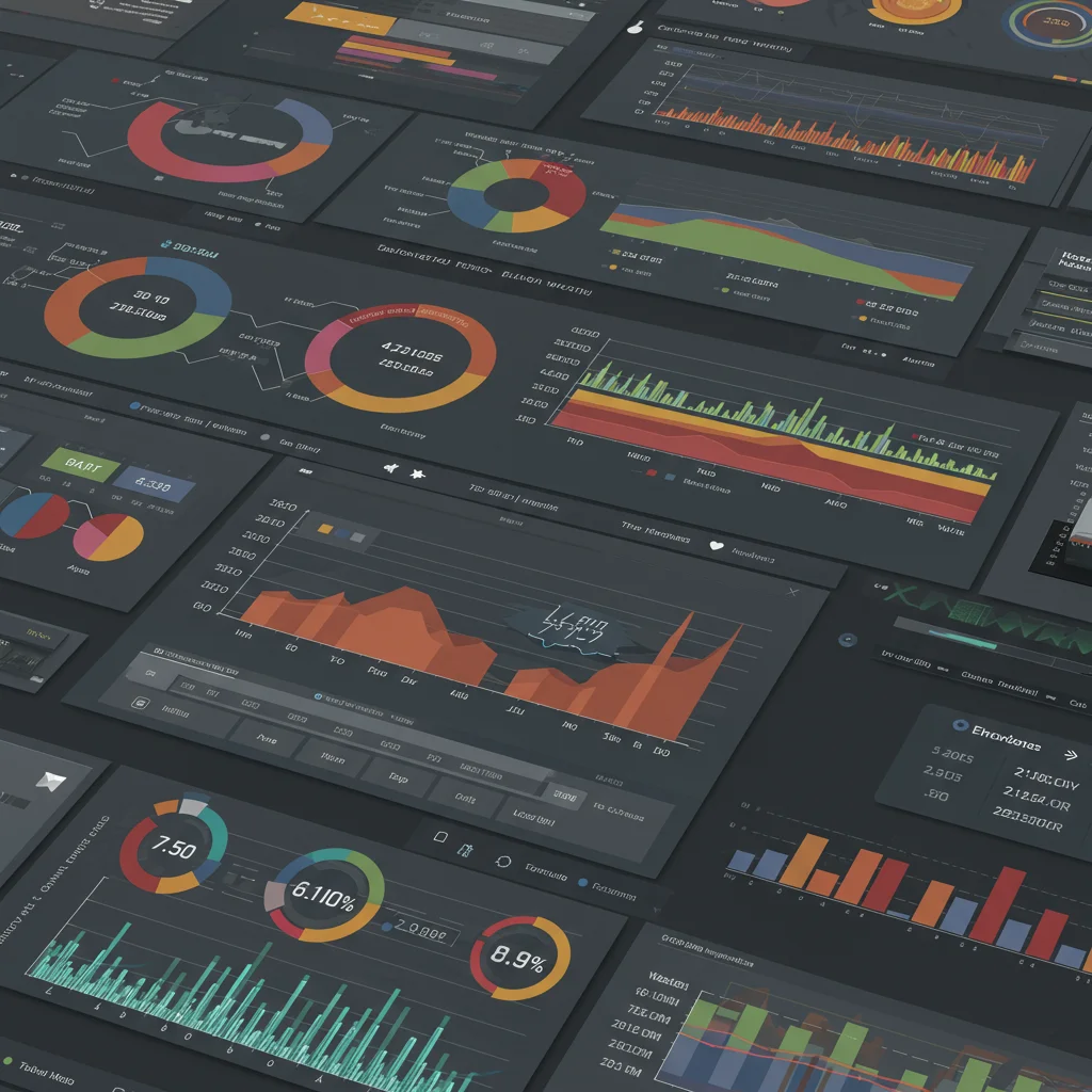 Dashboard com várias métricas de avaliação.
