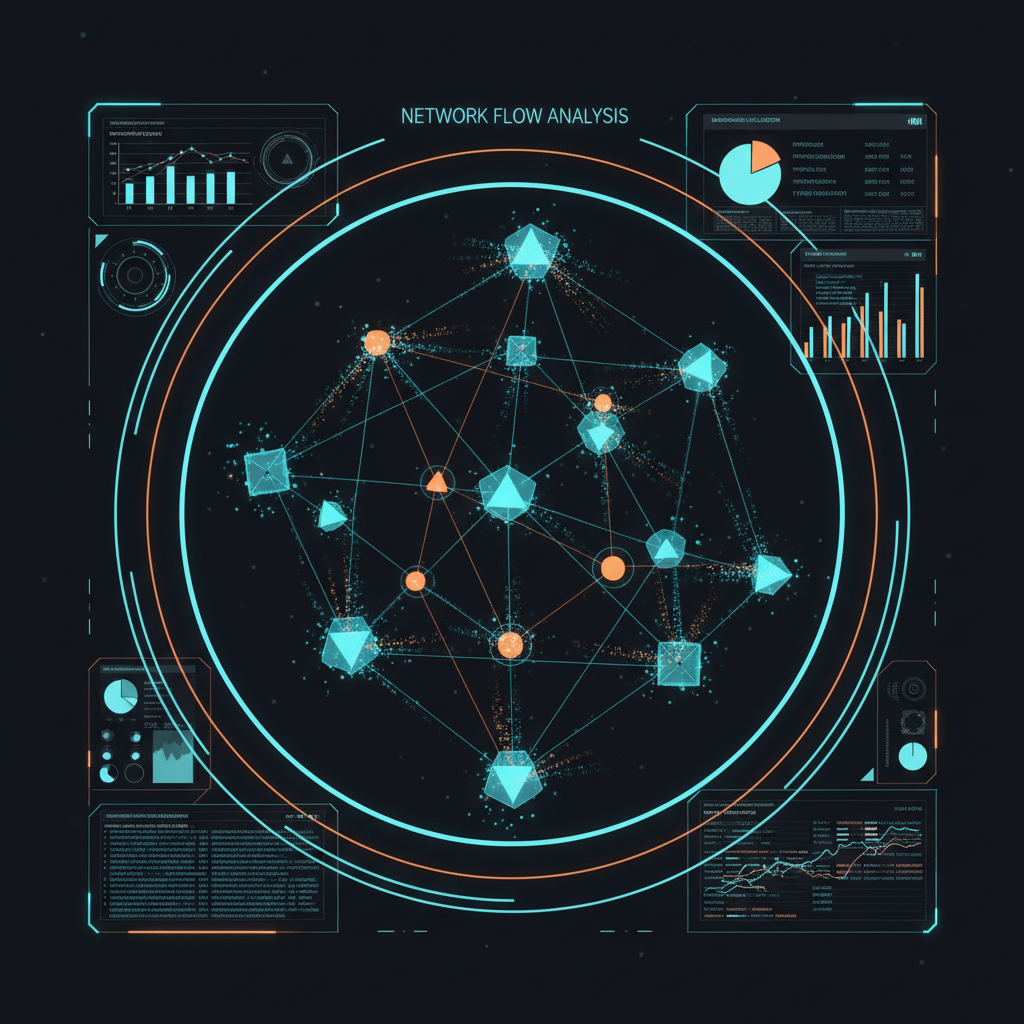 Visualização do fluxo de dados em uma rede, demonstrando a ação do Hping3.