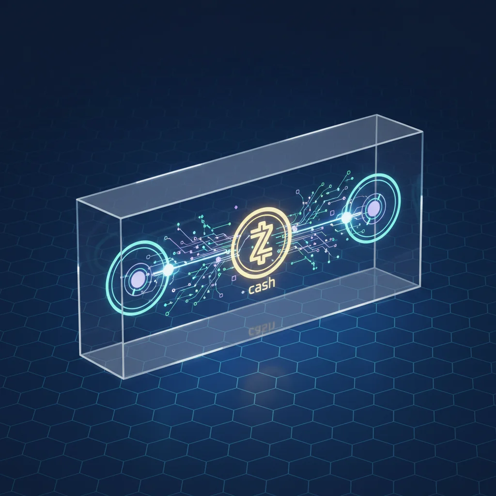 Ilustração de uma transação transparente de Zcash em um endereço T, mostrando os dados públicos na blockchain.