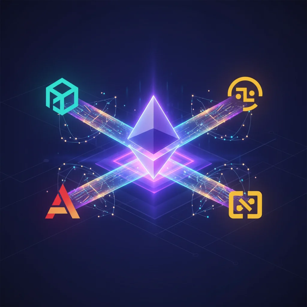 Diagrama mostrando a compatibilidade da EVM com outras blockchains como Polygon e Avalanche.