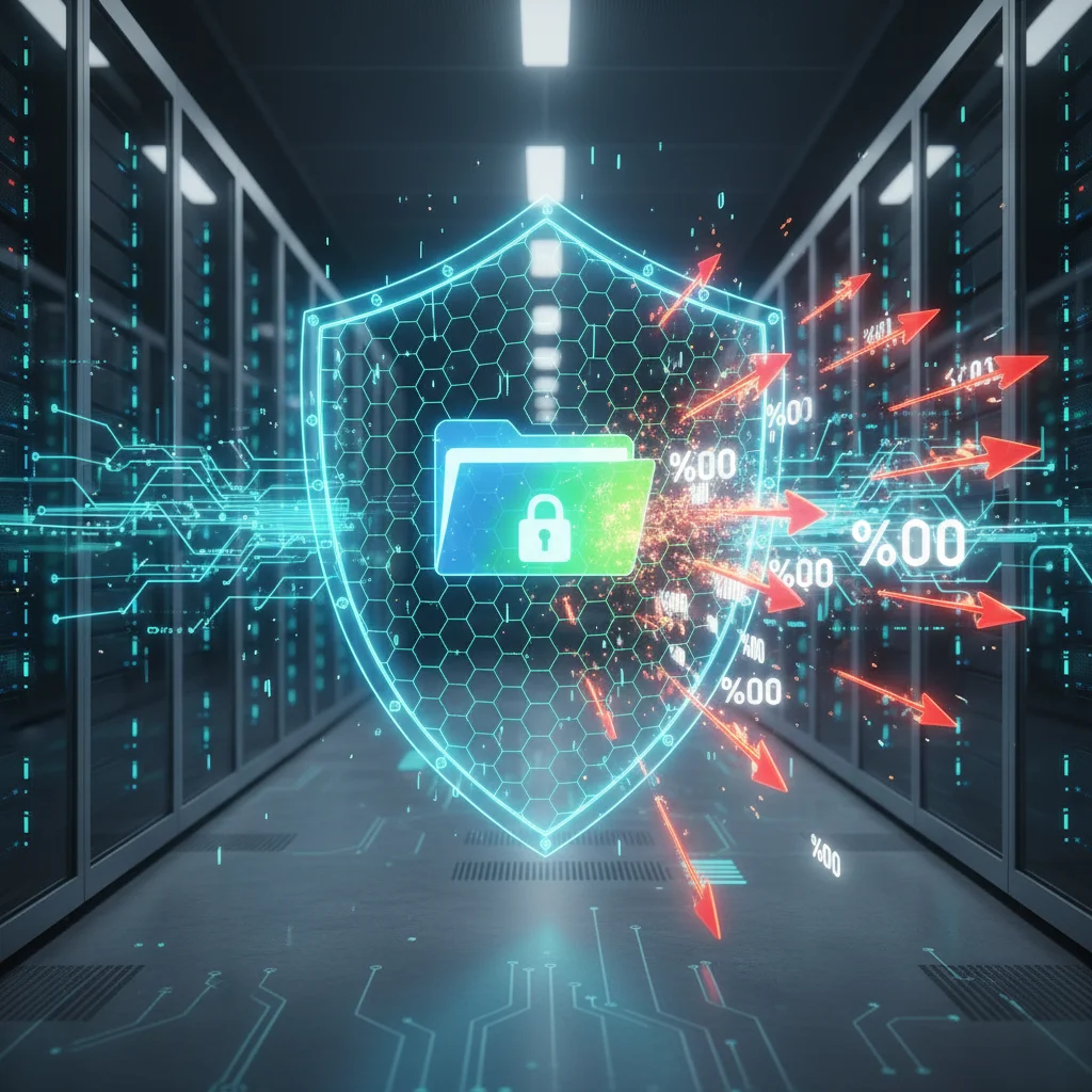 Ilustração de um escudo digital protegendo uma aplicação web contra técnicas de LFI como Path Traversal.