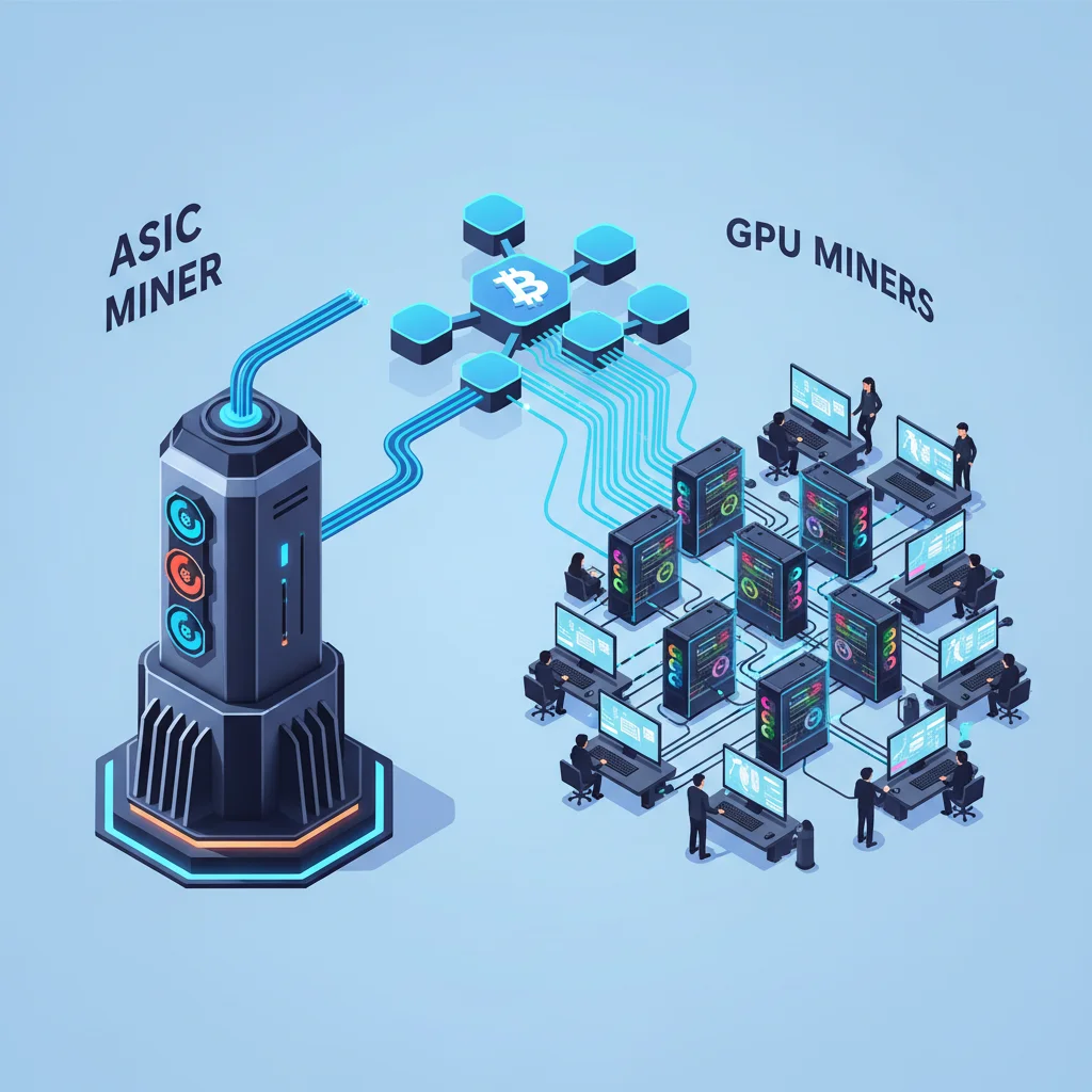 Gráfico comparando mineração com ASIC e mineração com GPU.