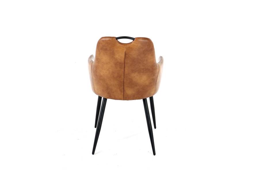 Armstoel Vic  Armstoelen Brut Landelijk Strak Landelijk Industrieel Lederlook Cognac maatwerk