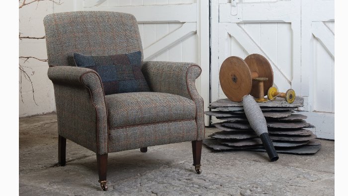 Engelse fauteuil in tweed stof Meubelen Larridon