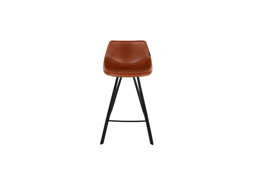 Counterstoel Alicia Barstoelen Industrieel Strak Landelijk Lederlook Cognac maatwerk