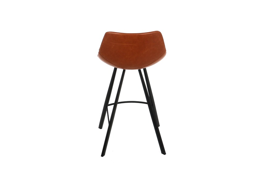 Counterstoel Alicia Barstoelen Industrieel Strak Landelijk Lederlook Cognac maatwerk