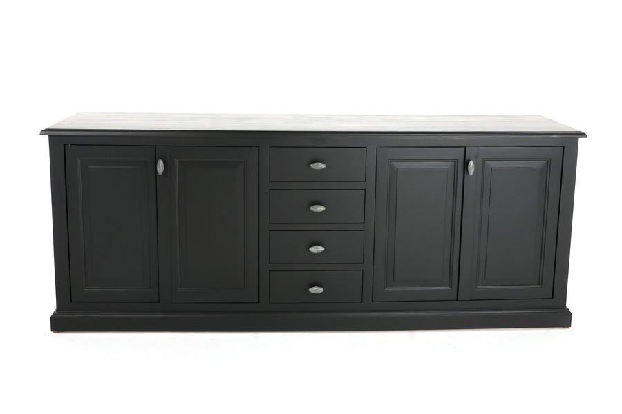 Dressoir Bretagne Dressoirs Brut Landelijk Larridon Home Populier + MDF Zwart maatwerk