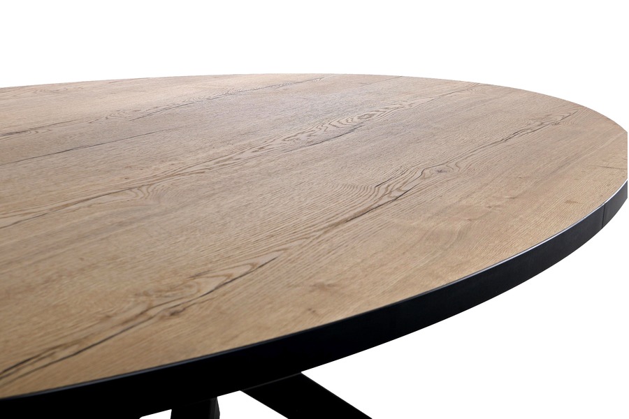 Tafel Oaklook Tafels Industrieel Natural Living melamine + metaal Zwart maatwerk