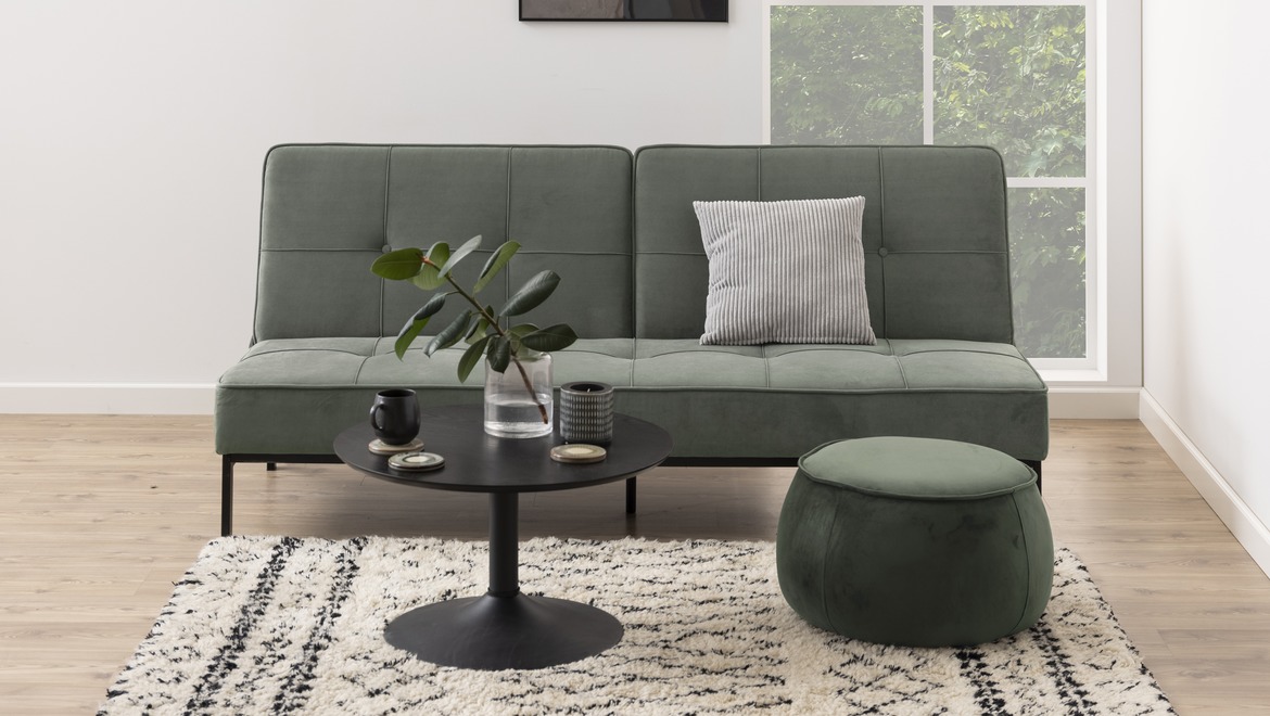 Stoffen groene pouf inspiratie