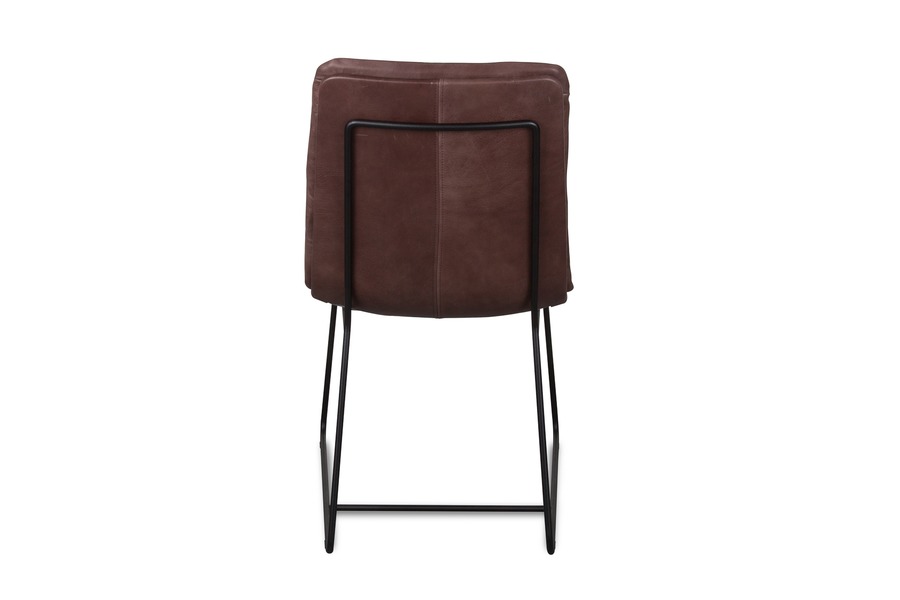 Stoel Kompas Stoelen Industrieel Leder + sledepoot Cognac maatwerk