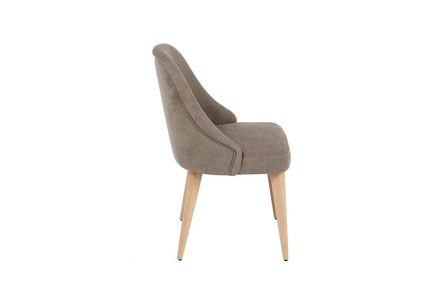 Stoel Odette Stoelen Larridon Home Brut Landelijk Strak Landelijk Stof + hout Taupe maatwerk