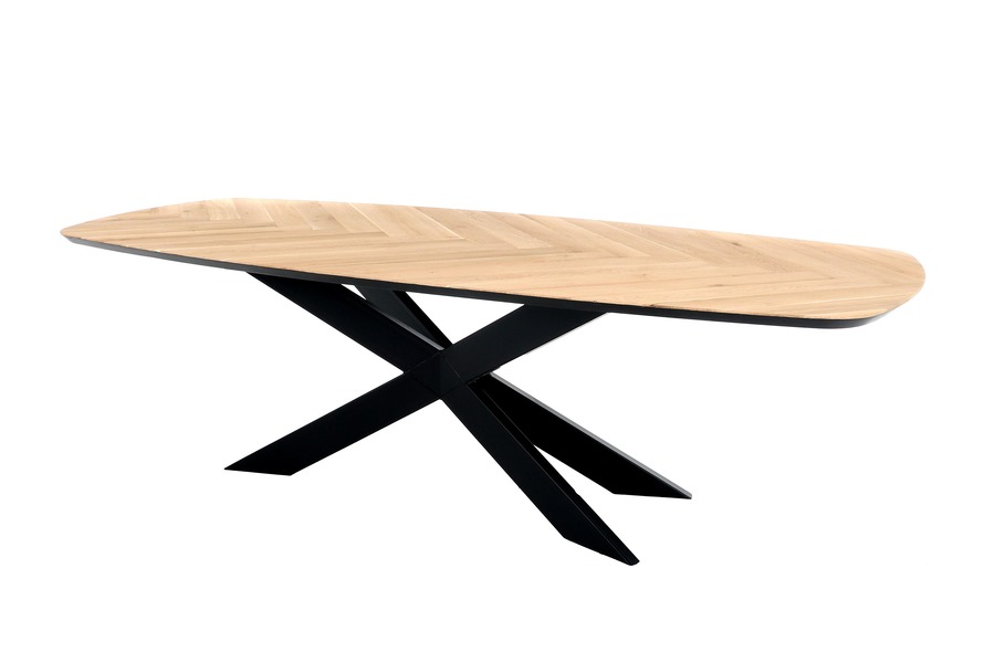 Tafel Fishbone Tafels Strak Landelijk Massief eik Naturel maatwerk