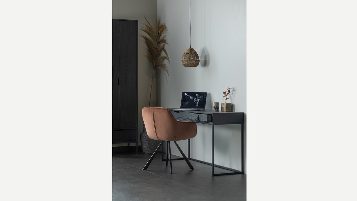 Zwarte eikenhouten bureau inspiratie