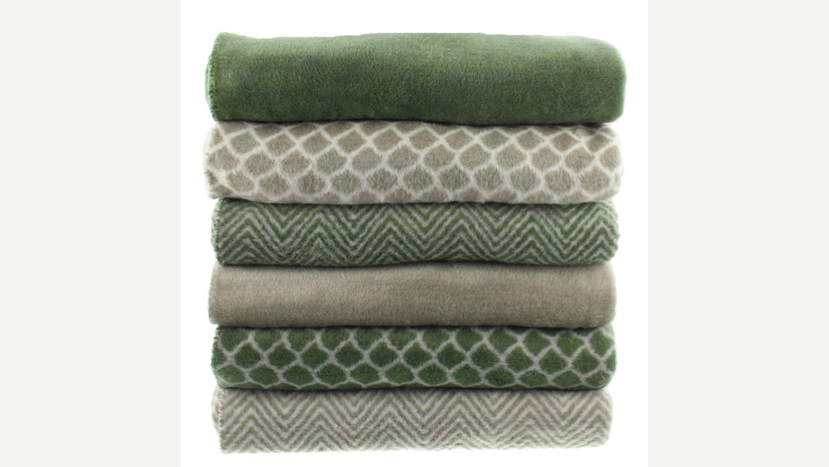 zachte plaid franjes warm groen