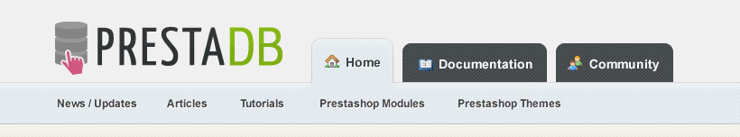 PrestaShop header tabs design