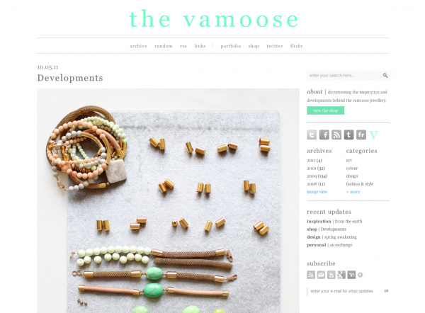 The Vamoose blog layout example