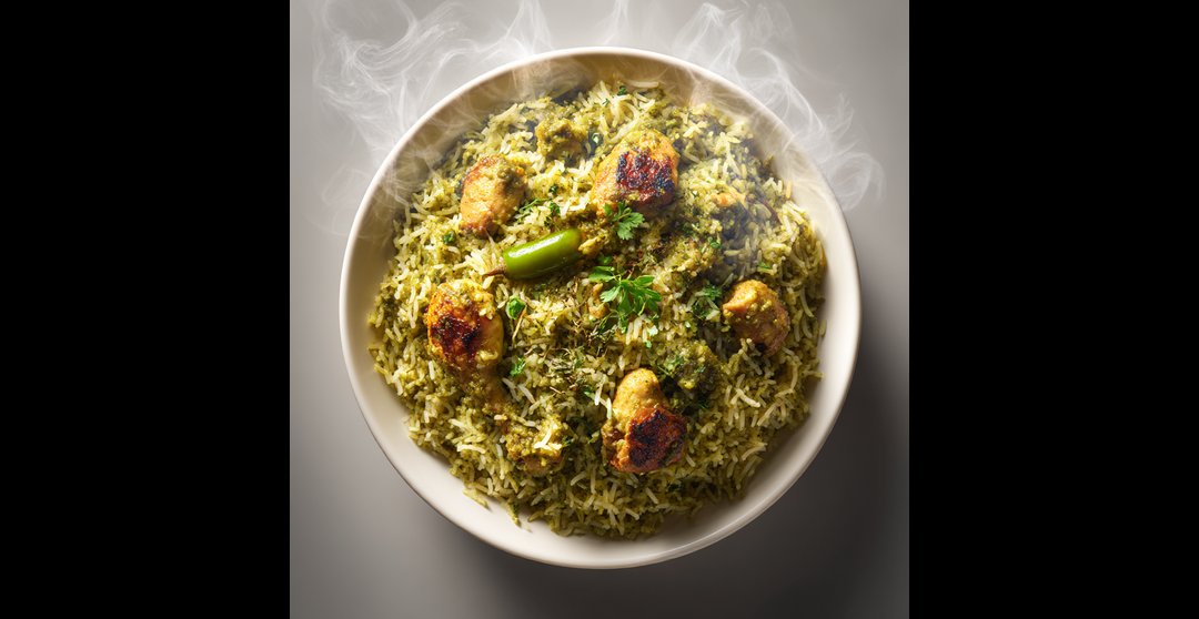 Green Mirchi Chicken Pulav 