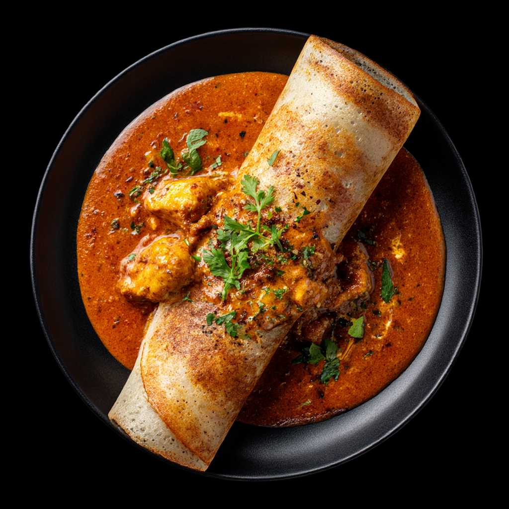 Dosa with Chicken Curry